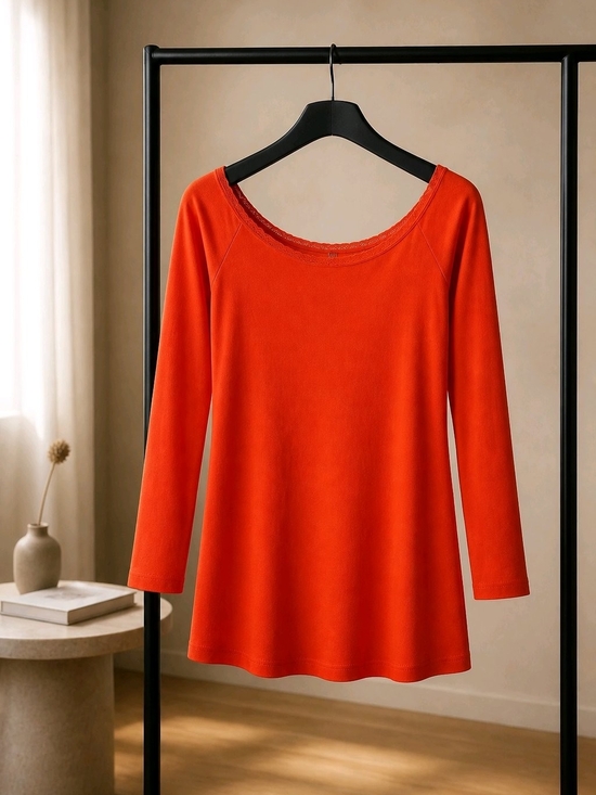 wild fable Tops - Women's Long-Sleeve Scoop Neck Top — Dk. Pink